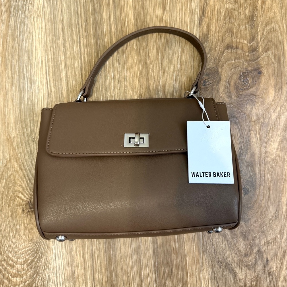 Walter Baker Madeline Mini Satchel Cedar Brown Leather Top Handle Bag NWT